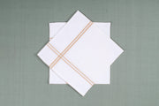 White Cotton Handkerchief with Brown Border