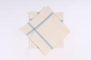 Cream Cotton Handkerchief with Blue Border