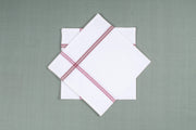 White Cotton Handkerchief with Pink Border