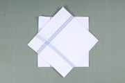 White Cotton Handkerchief with Blue Border