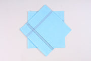 Sky Blue Cotton Handkerchief with Blue Border