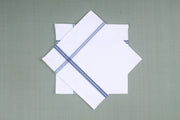 White Cotton Handkerchief with Blue Border