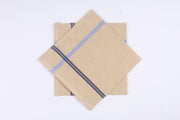 Cream Cotton Handkerchief with Blue Border