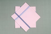 Pink Cotton Handkerchief with Blue Border