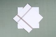 White Cotton Handkerchief with Brown Border