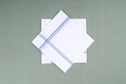 White Cotton Handkerchief with Blue Border