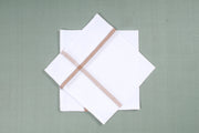 White Cotton Handkerchief with Brown Border