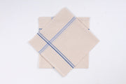 Gray Cotton Handkerchief with Blue Border