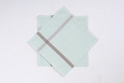 Sea Green Cotton Handkerchief with Brown Border
