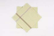 Green Cotton Handkerchief with Brown Border