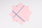 Pink Cotton Handkerchief with Blue Border