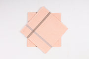 Peach Cotton Handkerchief with Brown Border