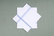 White Cotton Handkerchief with Blue Border