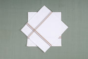 White Cotton Handkerchief with Brown Border