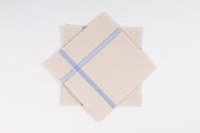 Cream Cotton Handkerchief with Blue Border