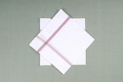 White Cotton Handkerchief with Pink Border