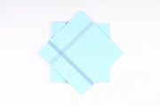 Sky Blue Cotton Handkerchief with Blue Striped Border
