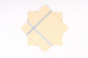 Yellow Cotton Handkerchief with Blue Striped Border