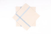 Cream Cotton Handkerchief with Blue Striped Border