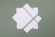 White Cotton Handkerchief with Brown Border