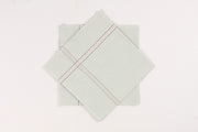 Sage Green Cotton Handkerchief with Brown Striped Border