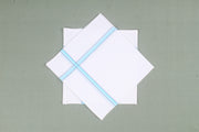 White Cotton Handkerchif with Sky Blue Border