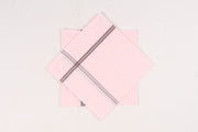 Pink Cotton Handkerchif with Brown Border