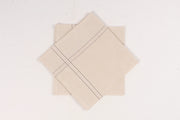 Cream Cotton Handkerchif with Sky Blue Border
