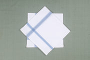 White Cotton Handkerchif with Blue Border