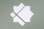 White Cotton Handkerchif with Syrup Brown Border