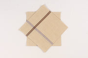 Beige Cotton Handkerchif with Brown Border