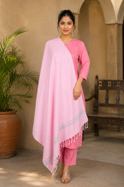 Handwoven Cotton Plaine Handembroidery Shawl