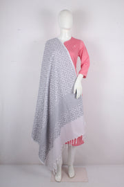 Gray Jacquard Shawl
