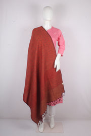Handwoven Cotton Light Maroon Jacquard Shawl