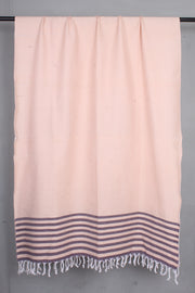 Handwoven Cotton Peach Plaine Shawl