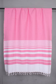 Handwoven Cotton Pink Plaine Shawl