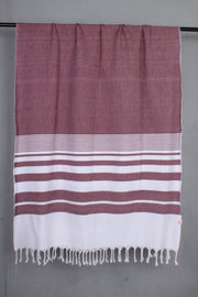 Handwoven Cotton Syrup Brown Plaine Shawl