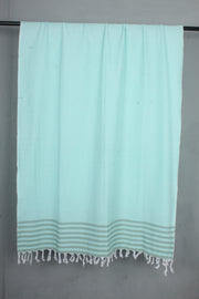 Handwoven Cotton Sea Green Plaine Shawl