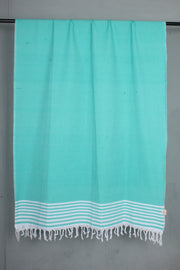 Handwoven Cotton Sea Green Plaine Shawl