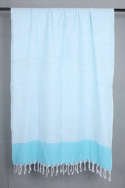 Handwoven Cotton Sky Blue Shawl