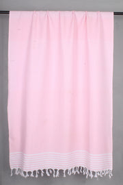 Handwoven Cotton Pink Plaine Shawl