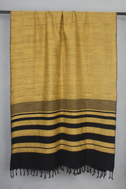 Handwoven Cotton Yellow Plaine Shawl