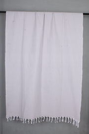 Handwoven Cotton Off White Plaine Shawl