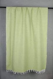 Handwoven Cotton Green Plaine Shawl