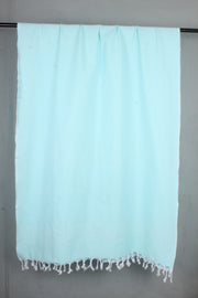 Handwoven Cotton Sea Green Plaine Shawl