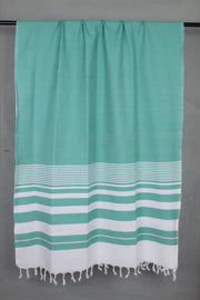Handwoven Cotton Green Plaine Shawl