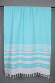 Handwoven Cotton Sky Blue Plaine Shawl
