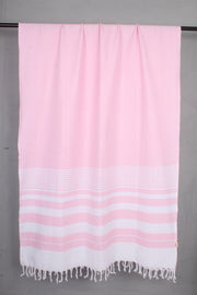 Handwoven Cotton Pink Plaine Shawl