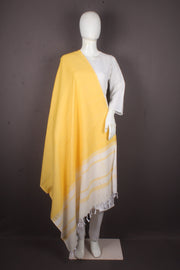 Handwoven Cotton Lemon Yellow Tangliya Shawl