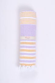 Blue Ultra Soft Bath Towel with Yellow Stripes